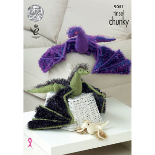 KC9051 Dragons Knitted with Tinsel Chunky