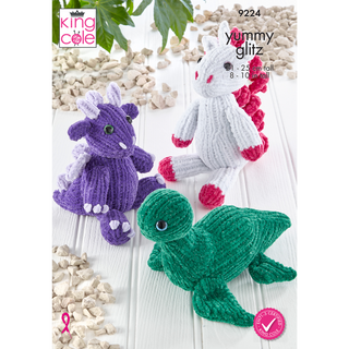 KC9224 Mythical Creatures Crocheted in King Cole Yummy Glitz