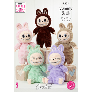 KC9231 Monster Toys Crocheted in King Cole Yummy & Big Value DK
