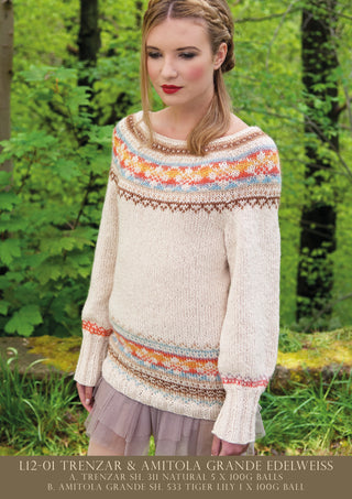 L12-01 Ladies Fair Isle Jumper Amitola Grande & Trenzar
