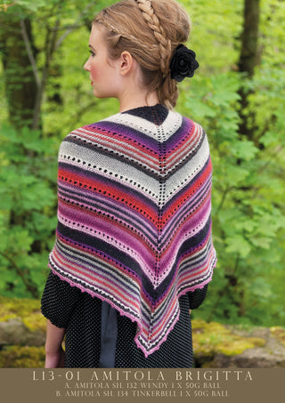 L13-01 Ladies Striped Shawl Amitola