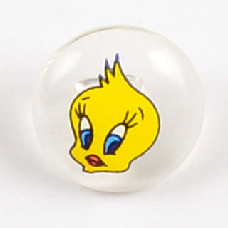 Clear Novelty Shank Button Tweety Pie 15mm
