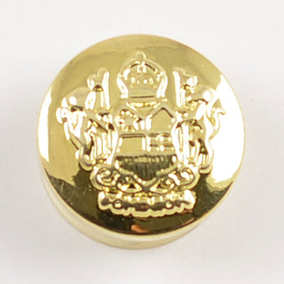 Golden Metal-Look Shank Buttons with Crest