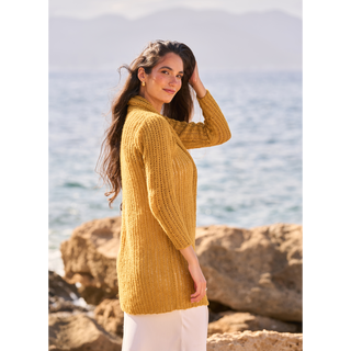 MIP112 Honeycomb Cardigan in Mode at Rowan Alpaca Cotton
