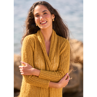 MIP112 Honeycomb Cardigan in Mode at Rowan Alpaca Cotton