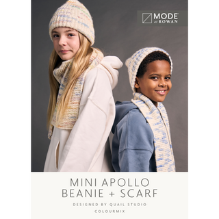 MIP115 Mini Apollo Beanie & Scarf in Mode at Rowan Colourmix