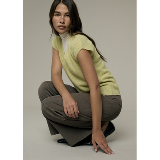 MIP132 Saffron Top in Mode at Rowan Alpaca Haze