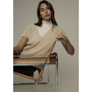 MIP132 Saffron Top in Mode at Rowan Alpaca Haze
