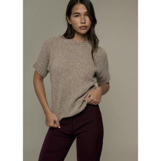 MIP133 Alyssa Top in Mode at Rowan Alpaca Haze
