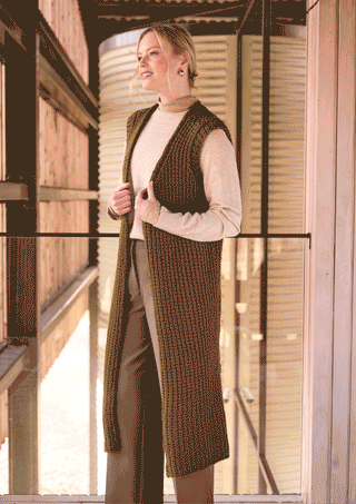 MIP19 Southwold & Salle - Sleeveless Coat & Snood in Mode at Rowan Chunky Wool