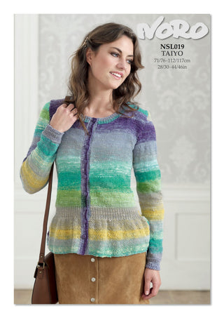 NSL019 Ladies Waisted Cardigan Taiyo 4ply