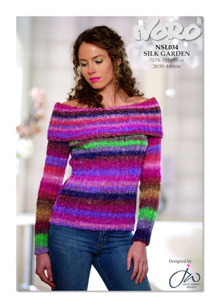 NSL034 Ladies Off the Shoulder Jumper Silk Garden