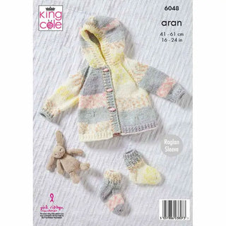 KC6048 Jacket, Coat, Hat & Socks for Babies in King Cole Aran