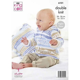 KC6101 Jackets, Hat, Blanket & Cushion Cover Knitted in King Cole Cherish DK