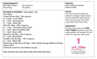 KC9168 Mr & Mrs Twinkle & Snowflake Knitted in King Cole Tinsel Chunky, Glitz DK, Cuddles Chunky & Big Value DK