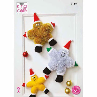 KC9169 Dancing Stars Knitted in King Cole Tinsel, Truffle & DK