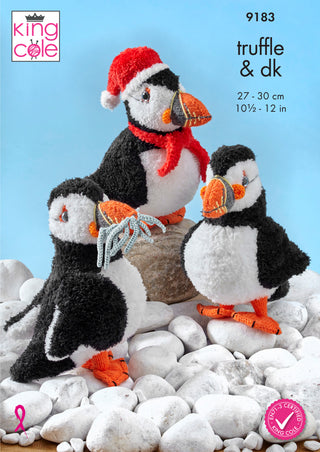 KC9183 Puffins Knitted in King Cole Truffle & DK