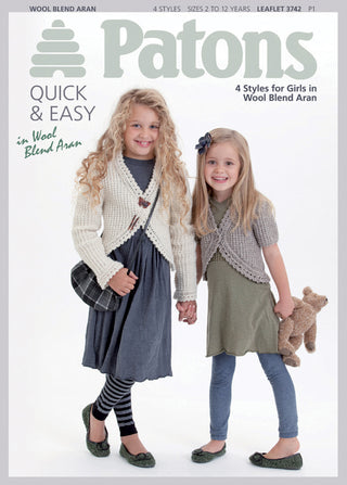 Patons 3742 Girls Jackets from Wool Blend Aan