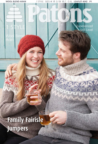 Patons 4042 Family Fairisle Jumpers using Patons Wool Blend Aran