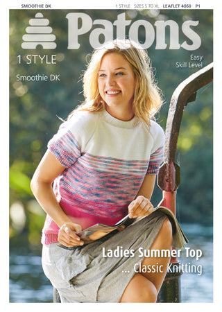 Patons 4060 Women's Summer Top in Patons Smoothie DK