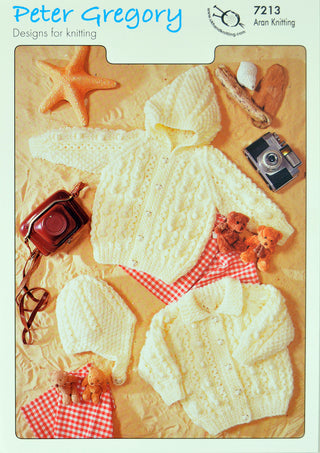 PG7213 Baby Cardigans and Bonnet DK