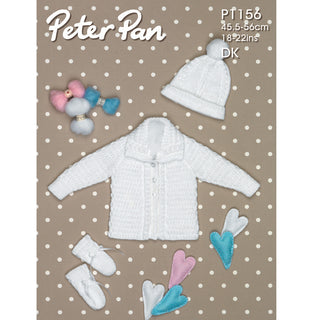 PP1156 Baby Cardigan, Hat and Mittens DK