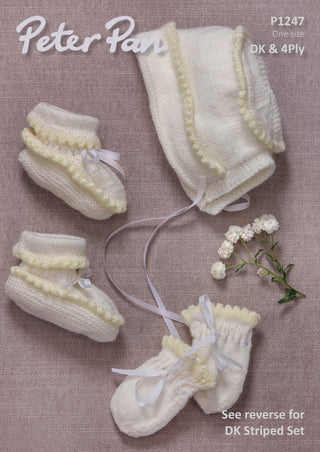 PP1247 Baby Hats, Booties and Mittens DK and 4ply