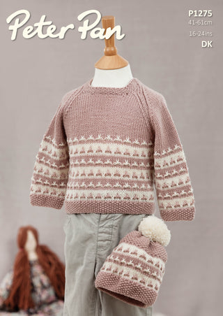 PP1275 Sweater and Hat in Peter Pan Merino DK