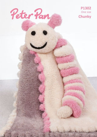 PP1302 Bobble Edge Blanket & Caterpillar in Peter Pan Precious Chunky