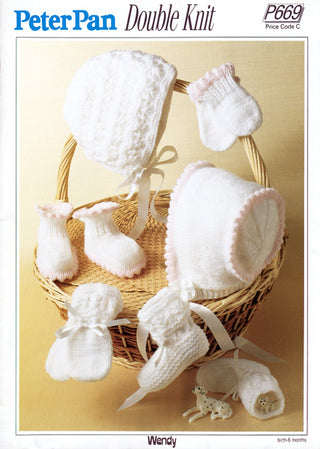 PP669 Baby Hats, Booties and Mittens DK