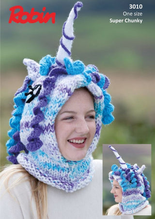 R3010 Unicorn Hood in Robin Paintbox Splash Super Chunky