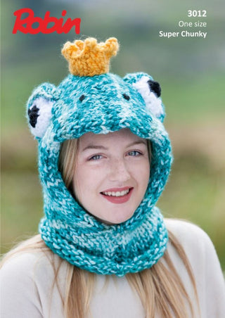 R3012 Frog Hood in Robin Paintbox Splash Super Chunky