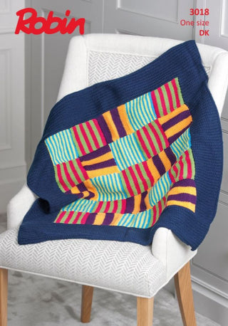R3018 Patchwork Blanket in Robin DK