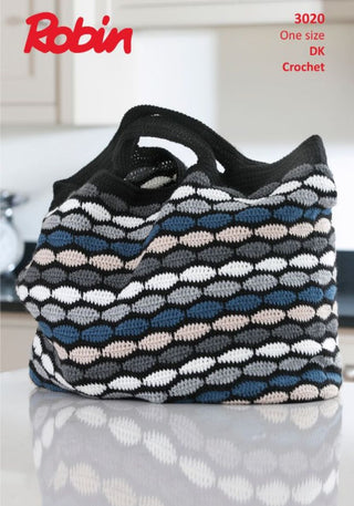 R3020 Crochet Tote Bag in Robin DK