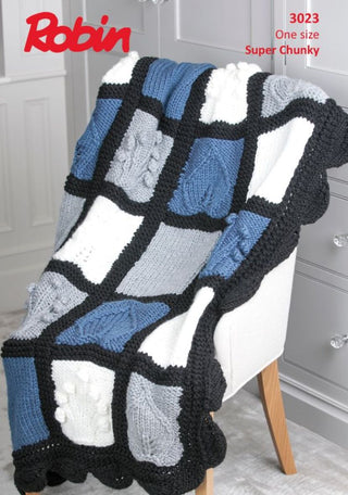 R3023 Botanical Blanket in Robin Super Chunky