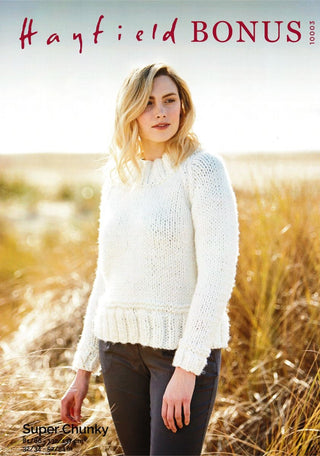 S10003 Ladies Chunky Sweater in Hayfield Bonus Super Chunky