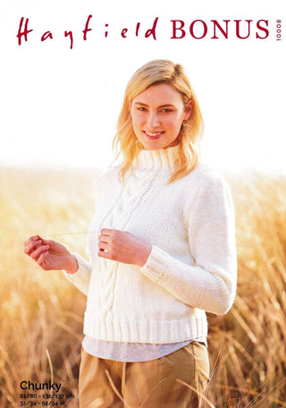 S10008 Ladies High Neck Sweater in Sirdar Chunky