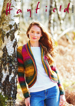 S10031 Ladies Round Edge Cardigan in Hayfield Spirit DK