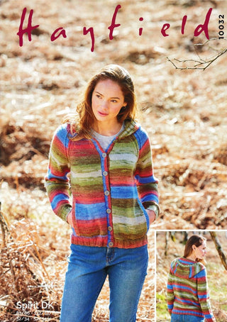 S10032 Ladies Hooded Cardigan in Hayfield Spirit DK