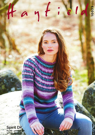 S10033 Ladies Round Neck Sweater in Hayfield Spirit DK