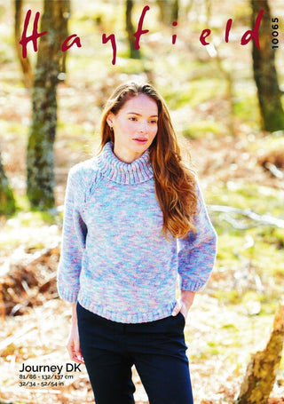 S10065 Ladies Roll Neck Sweater in Hayfield Journey DK