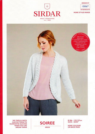 S10067 Ladies Cable Edge Jacket in Sirdar Soiree