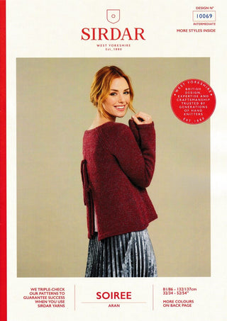 S10069 Ladies Jumper with Back Detail in Sirdar Soiree