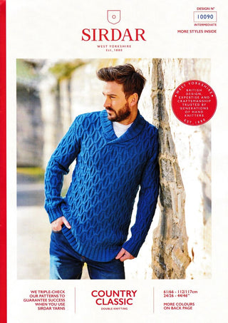 S10090 Men's Shawl Collar Sweater in Sirdar Country Classic DK