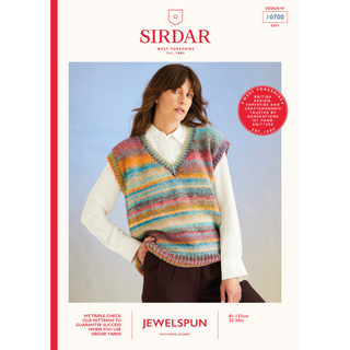 S10700 Ocean Treasure Tank in Sirdar Jewelspun with Wool Chunky