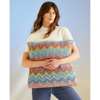 S10707 Ripples Blanket & Cushion in Sirdar Jewelspun with Wool Chunky