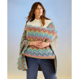 S10707 Ripples Blanket & Cushion in Sirdar Jewelspun with Wool Chunky
