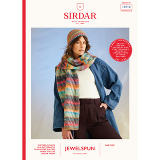 S10710 Sea Breeze Hat & Scarf in Sirdar Jewelspun with Wool Chunky