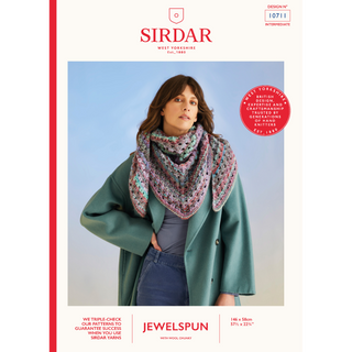 S10711 Sea Shells Shawl in Sirdar Jewelspun with Wool Chunky