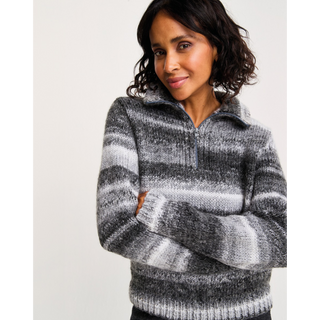 S10802 Quartz Zip Collar Jumper in Sirdar Jewelspun with Wool Chunky